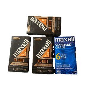 lot of 3 Maxell XL-HIFI Professional High Grade T-120 VHS Sealed Video Tape